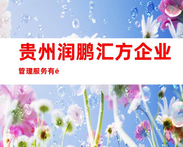 贵州润鹏汇方企业管理服务有限公司